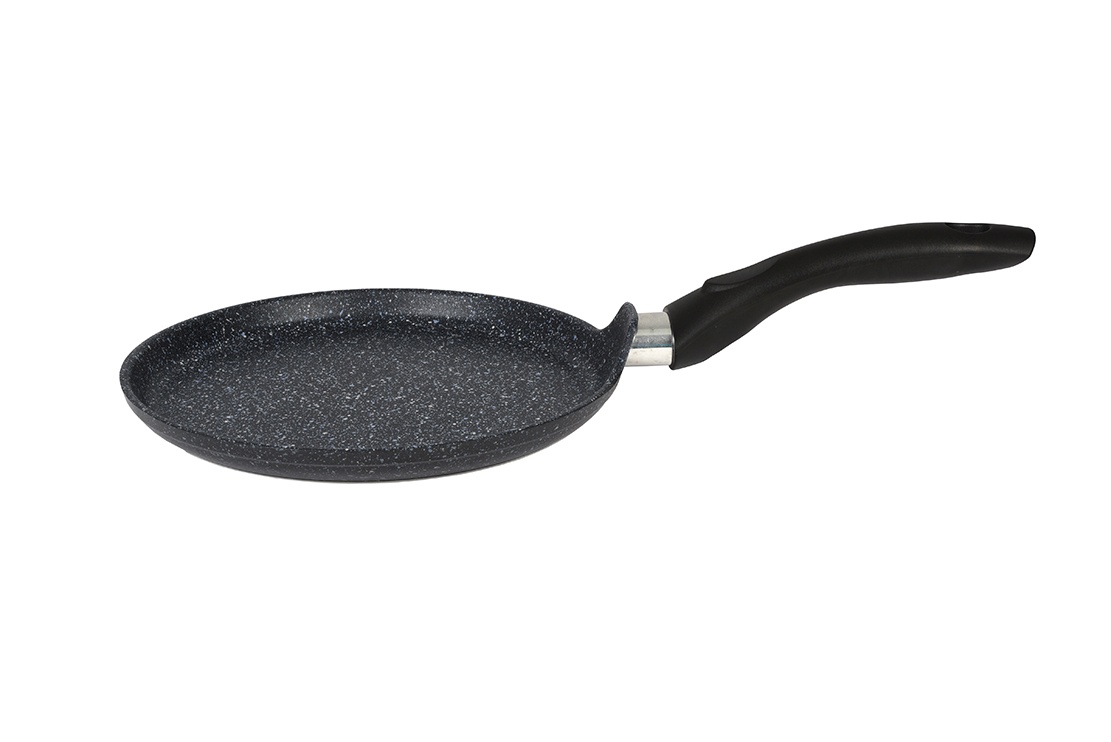 Сковорода блинная 220мм с ручкой, АП линия «GRANIT» (black) индукция Kukmara - Сковороды для блинов